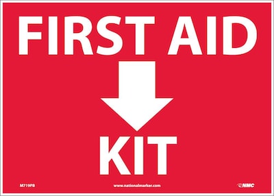 Information Labels; First Aid (Arrow) Kit, 10 x 14, Adhesive Vinyl