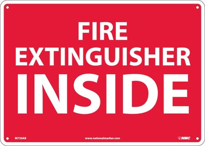 Notice Signs; Fire Extinguisher Inside, 10X14, .040 Aluminum