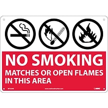 Notice Signs; (Graphics) No Smoking Matches Or Open Flames In This Area, 10X14, .040 Aluminum