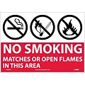 Information Labels; (Graphics) No Smoking Matches Or Open Flames In This Area, 10X14, Adhesive Vinyl