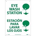 Notice Signs; Eye Wash Station (Graphic), Bilingual, 14X10, Rigid Plastic