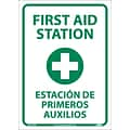 Information Labels; First Aid Station (Graphic), Bilingual, 14X10, Adhesive Vinyl