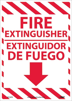 Information Labels; Fire Extinguisher, Bilingual, 14X10, Adhesive Vinyl