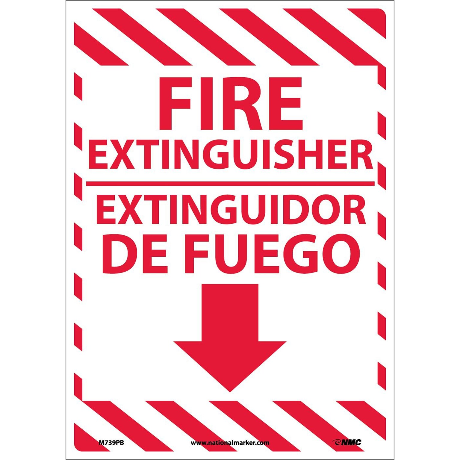 Information Labels; Fire Extinguisher, Bilingual, 14X10, Adhesive Vinyl