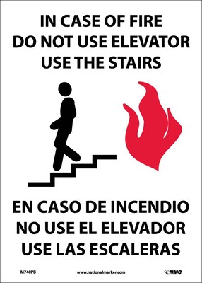 Information Labels; In Case Of Fire Do Not Use Elevator...Graphic, Bilingual 14X10, Adhesive Vinyl