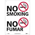 Information Signs; No Smoking (Graphic), Bilingual, 14X10, Rigid Plastic