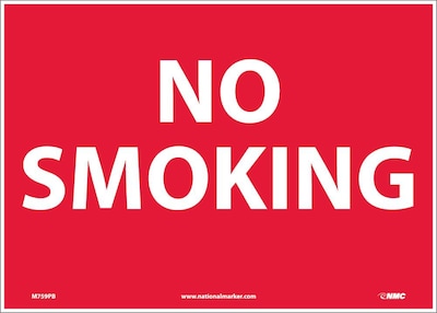 Information Labels; No Smoking, 10X14, Adhesive Vinyl