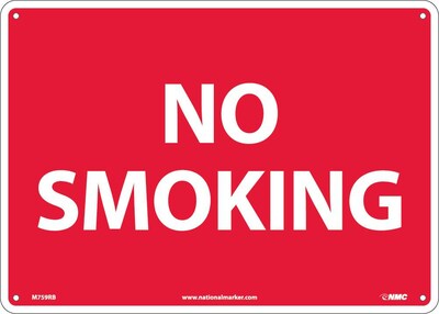 Information Signs; No Smoking, 10X14, Rigid Plastic