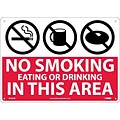 Information Signs; No Smoking Eating Or Drinking In This Area (Graphics), 10X14, ,040 Aluminum