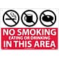 Information Signs; No Smoking Eating Or Drinking In This Area (Graphics), 10X14, Rigid Plastic
