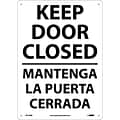 Notice Signs; Keep Door Closed, Bilingual, 14X10, .040 Aluminum