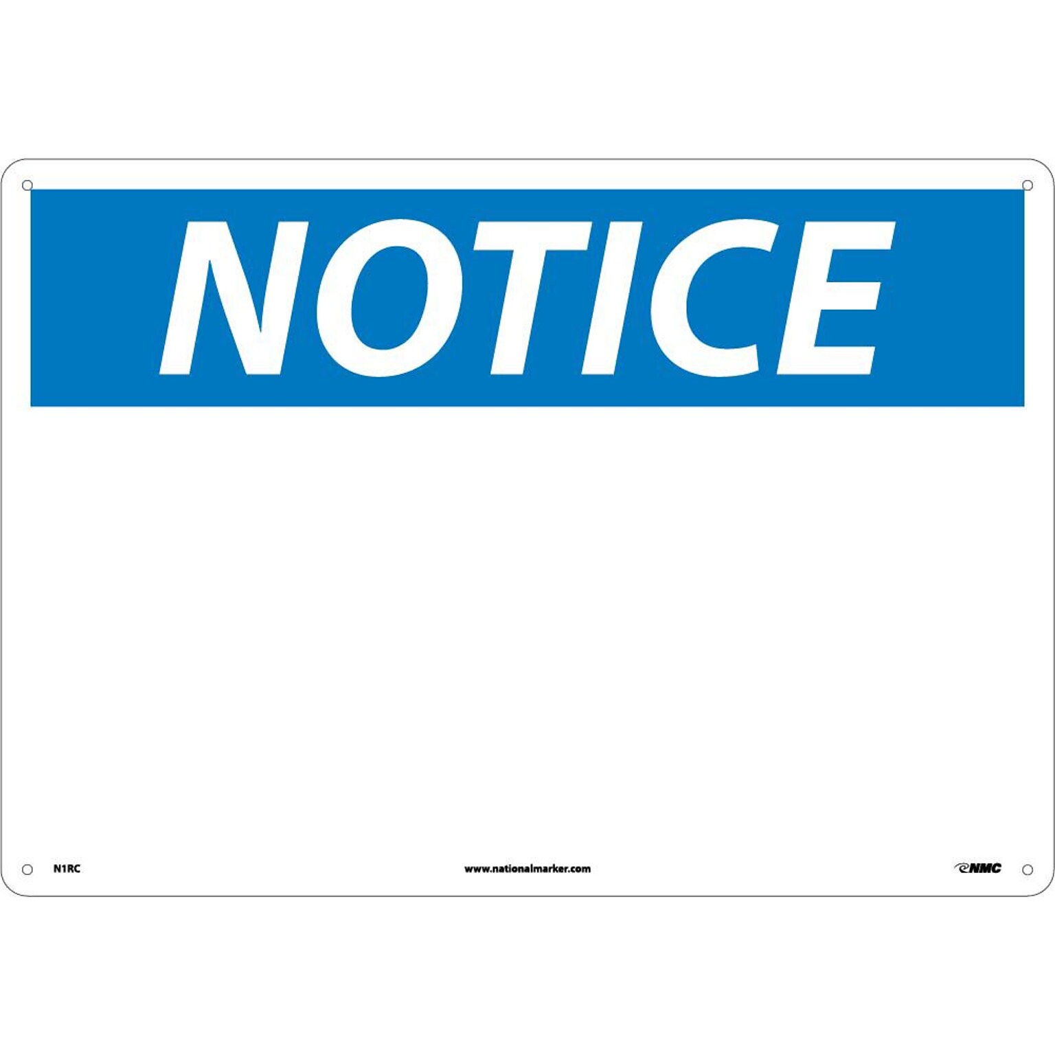 (Blank), 14X20, Rigid Plastic, Notice Sign