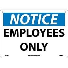 Employees Only, 10X14, Rigid Plastic, Notice Sign