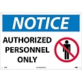 Notice Signs; Authorized Personnel Only, Graphic, 14X20, Rigid Plastic