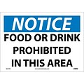 Notice Labels; Food Or Drink Prohibited In This Area, 10X14, Adhesive Vinyl