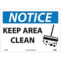 Notice Labels; Keep Area Clean, Graphic, 10X14, Adhesive Vinyl