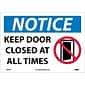 Notice Labels; Keep Door Closed At All Times, Graphic, 10" x 14", Adhesive Vinyl
