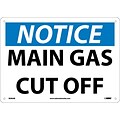 Notice Signs; Main Gas Cut Off, 10X14, .040 Aluminum