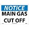 Notice Signs; Main Gas Cut Off, 10X14, .040 Aluminum