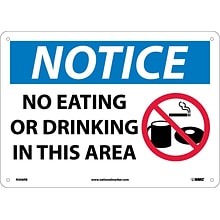 Notice Signs; No Eating Or Drinking In This Area, Graphic, 10X14, Rigid Plastic