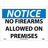 Notice Labels; No Firearms Allowed On Premises, 10X14, Adhesive Vinyl