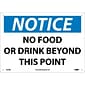 Notice Signs; No Food Or Drink Beyond This Point, 10X14, Rigid Plastic