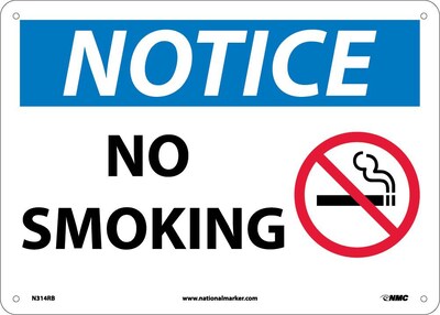 Notice Signs; No Smoking, Graphic, 10X14, Rigid Plastic