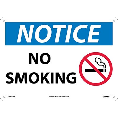 Notice Signs; No Smoking, Graphic, 10X14, Rigid Plastic