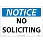 No Soliciting, 10X14, .040 Aluminum, Notice Sign