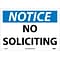 No Soliciting, 10X14, .040 Aluminum, Notice Sign