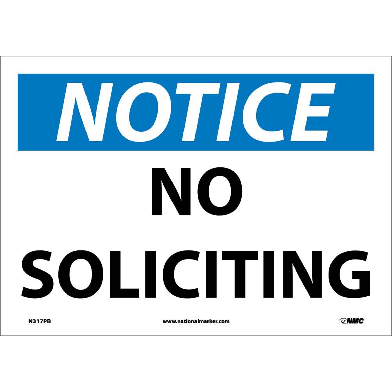 Notice Labels; No Soliciting, 10 x 14, Adhesive Vinyl