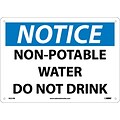 Notice Signs; Non-Potable Water Do Not Drink, 10X14, Rigid Plastic