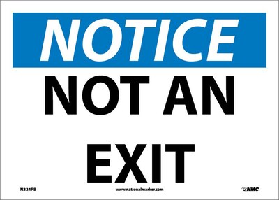 Notice Labels; Not An Exit, 10X14, Adhesive Vinyl