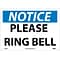 Notice Signs; Please Ring Bell, 10X14, Rigid Plastic