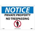 Notice Signs; Private Property No Trespassing,  Graphic, 10X14, .040 Aluminum