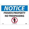 Notice Labels; Private Property No Trespassing, Graphic, 10X14, Adhesive Vinyl