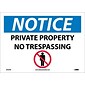 Notice Labels; Private Property No Trespassing, Graphic, 10X14, Adhesive Vinyl