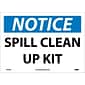 Notice Labels; Spill Clean Up Kit, 10" x 14", Adhesive Vinyl
