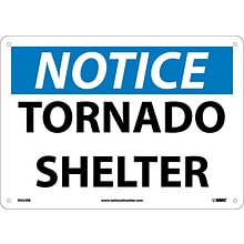 Notice Signs; Tornado Shelter, 10X14, Rigid Plastic