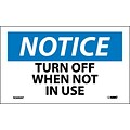Notice Labels; Turn Off When Not In Use, 3X5, Adhesive Vinyl, 5/Pk