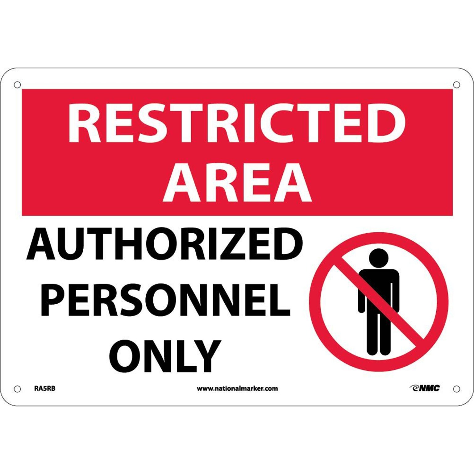 Notice Signs; Restricted Area, Authorized Personnel Only, Graphic, 10X14, Rigid Plastic