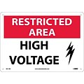 Notice Signs; Restricted Area, High Voltage, Graphic, 10X14, Rigid Plastic