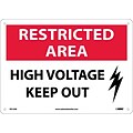 Notice Signs; Restricted Area, High Voltage Keep Out, Graphic, 10X14, .040 Aluminum