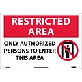 Notice Signs; Restricted Area, Only Authorized Persons To Enter..., Graphic, 10X14, .040 Aluminum