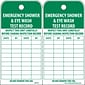 Accident Prevention Tags; Emergency Shower And Eye Wash Test Record, 6" x 3", Unrip Vinyl, 25/Pack