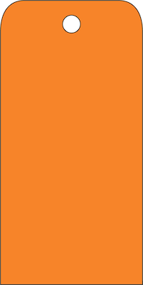 Accident Prevention Tags; Orange Blank, 6" x 3", .015 Mil Unrip Vinyl, 25 Pk