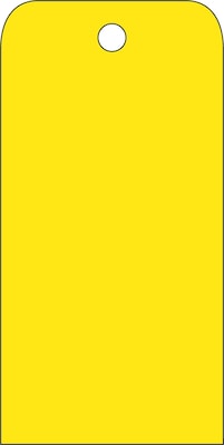 Accident Prevention Tags; Yellow Blank, 6X3, .015 Mil Unrip Vinyl, 25 Pk
