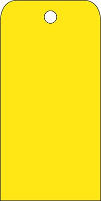 Accident Prevention Tags; Yellow Blank, 6X3, .015 Mil Unrip Vinyl, 25 Pk