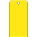 Accident Prevention Tags; Yellow Blank, 6X3, .015 Mil Unrip Vinyl, 25 Pk