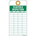 Accident Prevention Tags; Scaffold Inspection, 6 x 3, Unrip Vinyl, 25/Pack W/ Grommet